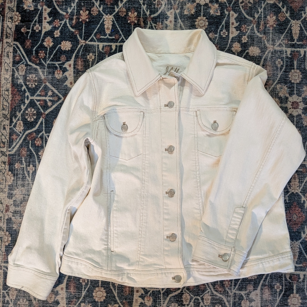 JJill White Denim Jacket